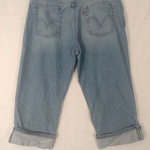 Levi's 515 Cuffed Capri Women's 14 Denim Blue Jean Red Tab Regular Fit Mid Rise